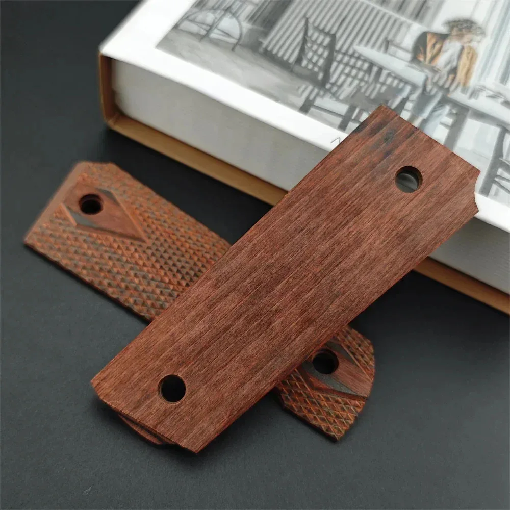 New 2PCS Anti slip Handle 1911 Redwood Handle Patch DIY Anti slip Wooden Handle Scale Decorative Material Raw Material Board image 3