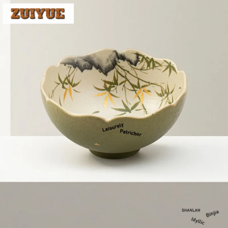 

2 шт./лот, ручная роспись, Золотая бамбуковая чайная чашка, чайная чаша в стиле дзен, кувшин для воды, чайная дегустация, чашка для медитации, чашки Jianzhan Master, чайный набор, 80 мл