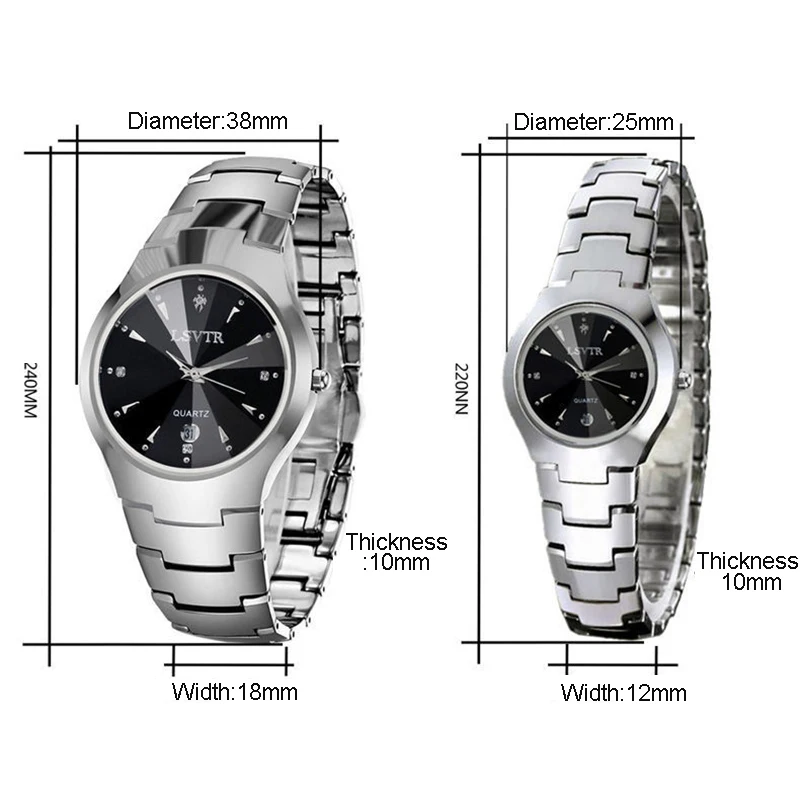 YIKAZE Men Women Business Quartz Watches Waterproof Stainless Steel Luxury Wristwatch Calendar Date Lovers Couple Watch Clock