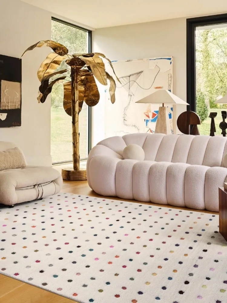 VIKAMA Nordic Ins Colorful Polka Dot Carpet For Living Room, Bedroom, Bedside, Children's Room And Home Decoration