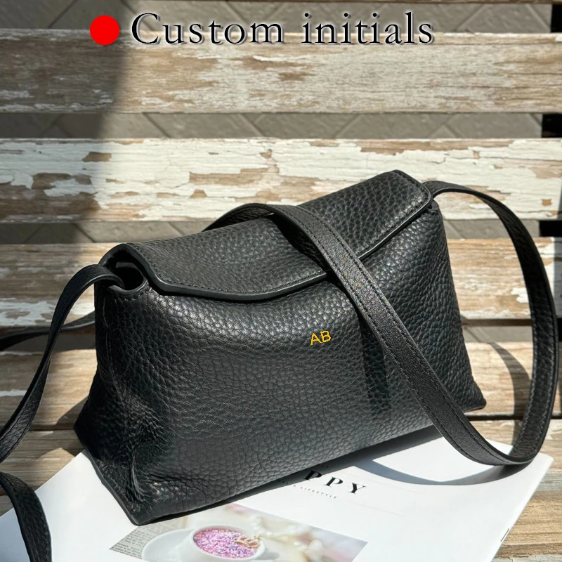 Custom Initials Korean Leather Small Box Bags For Women Luxury Designer Handbag And Purse 2026 New In Cowhide Shoulder Crossbody