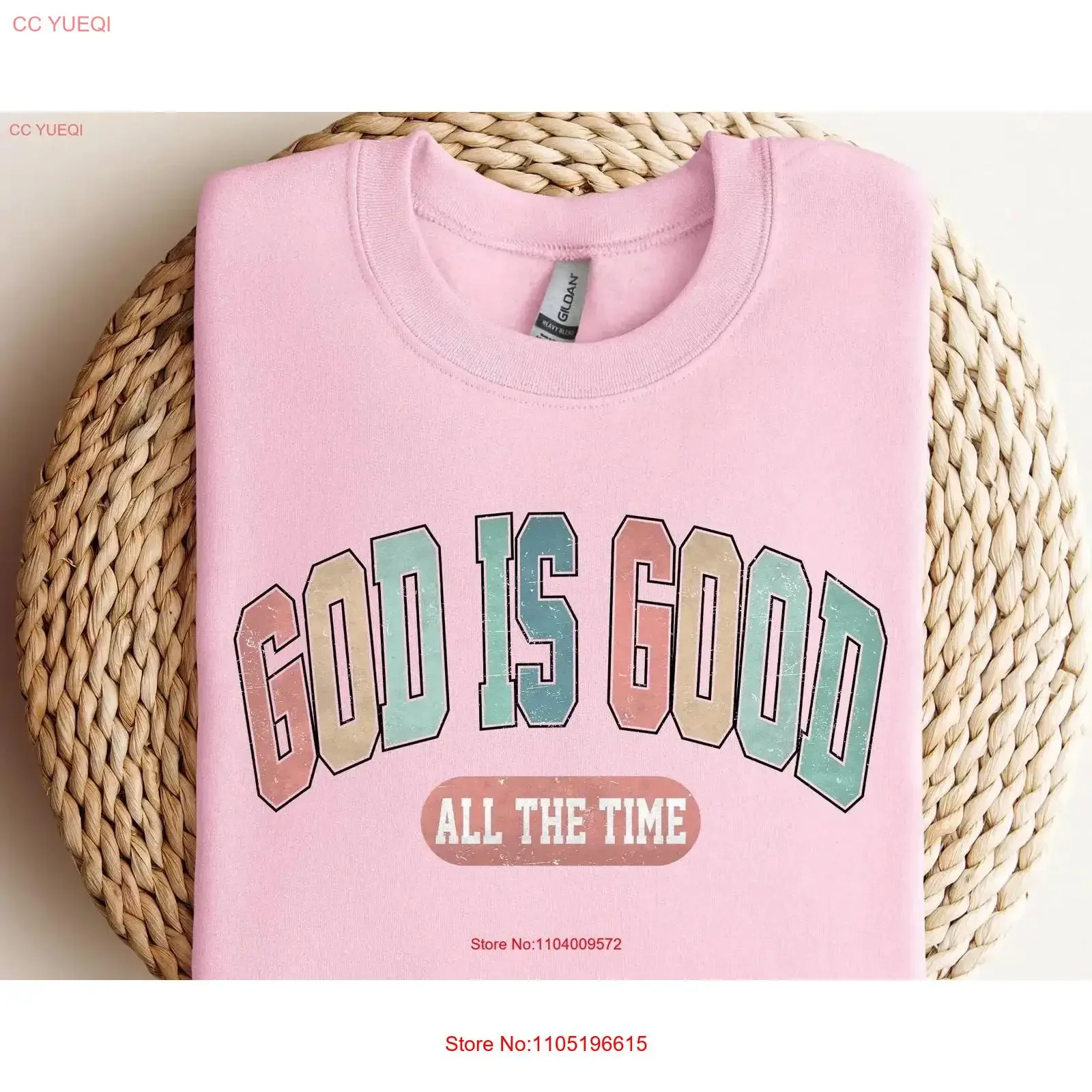 God Is Good All The Time T Shirt Easter He Risen SweaT Religious Bible Verse vintage Washed Top For Everyday Wear