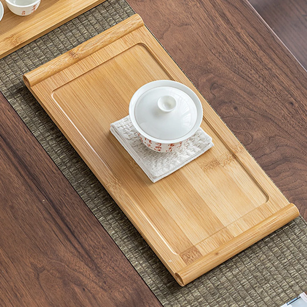 

Bamboo Serving Bamboo Tea Rectangular Rustic Style Decorative Household Storage Tray Tea Room Serving Platter Snack Dessert Tray