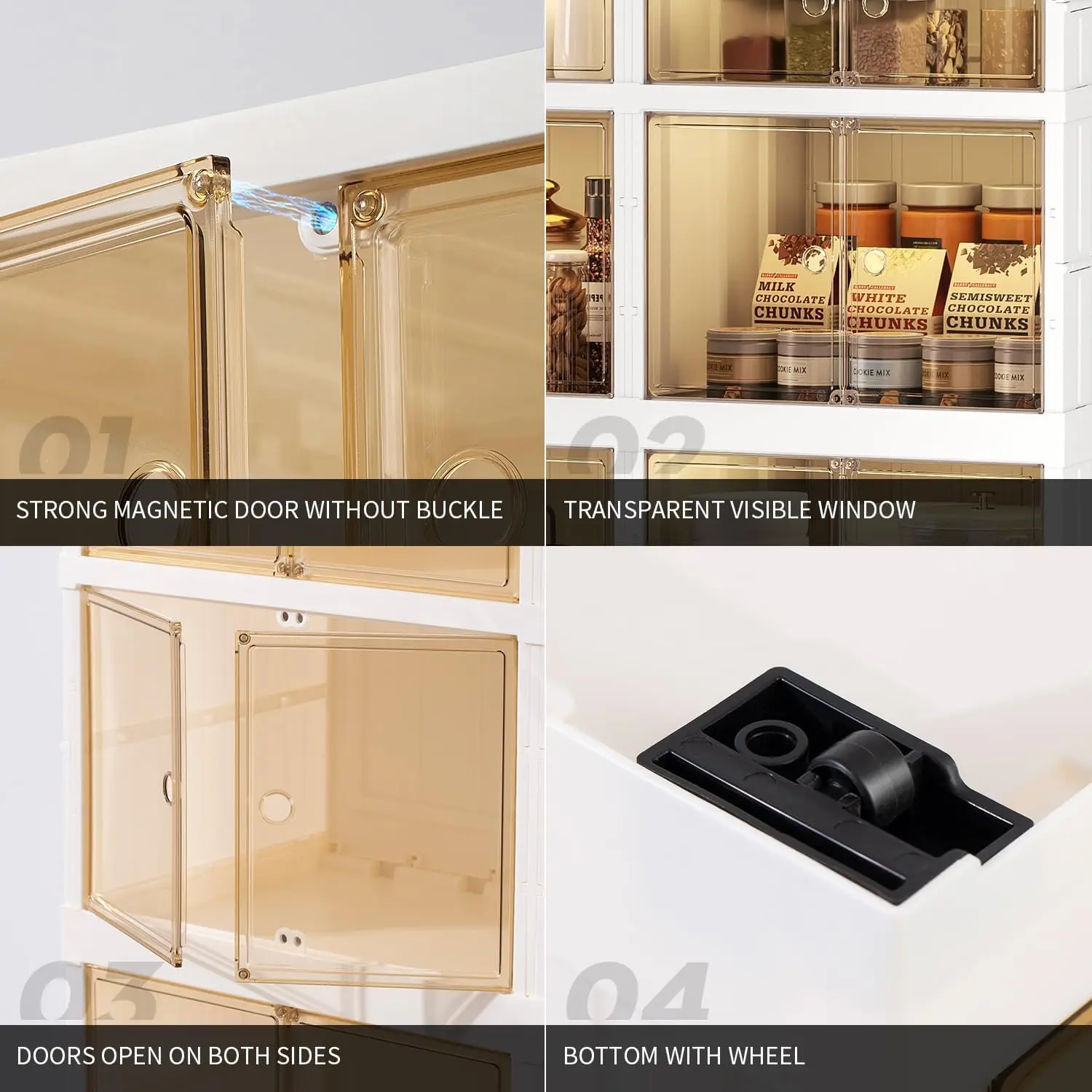 Modern Design Foldable PP Storage Cabinet for Home No-Installation Rectangle Wardrobe with Clothes Toys Children's Stroller Box