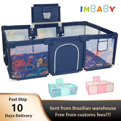 Imbaby playground do bebê grande cercadinho do bebê máquina lavável atividade do bebê cerca bola piscina jogos cercadinho para barris de segurança da criança