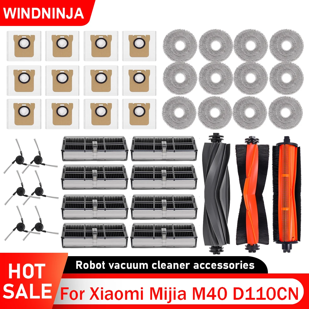For Xiaomi Mijia M40 D110CN Robot Vacuum Cleaner Parts HEPA Filter Main Roller