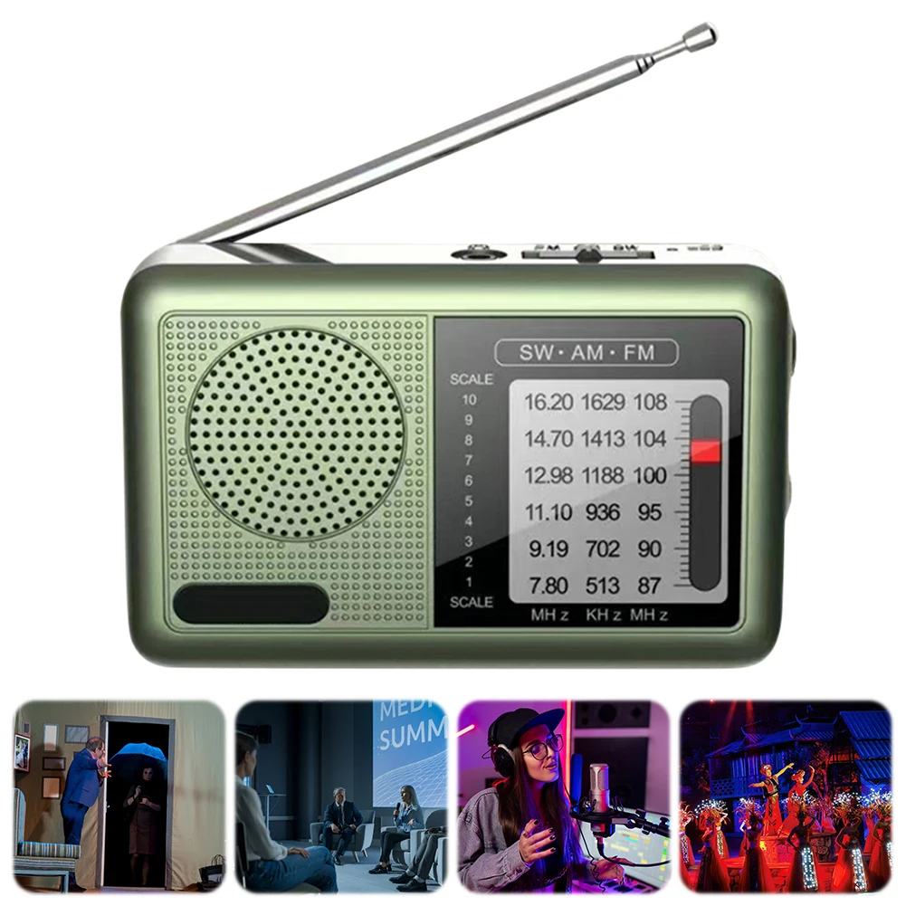 

Portable Radio with Rechargeable Battery Earphone FM AM SW Radio Pocket Radio for Indoor Outdoor
