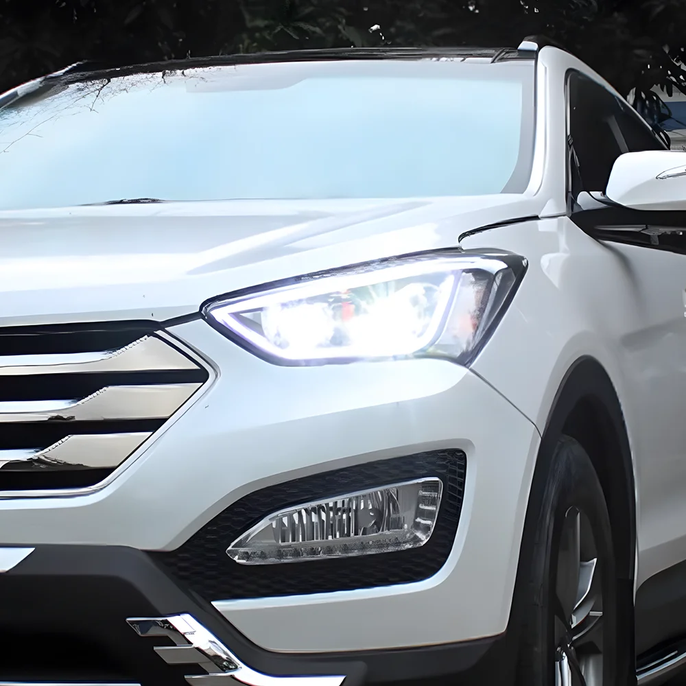 

For Hyundai IX45 Santafe 2013-2016 Car Front Lamp Upgrade Led Auto Headlights Bifocal Lens Assembly High Configure Acccessories