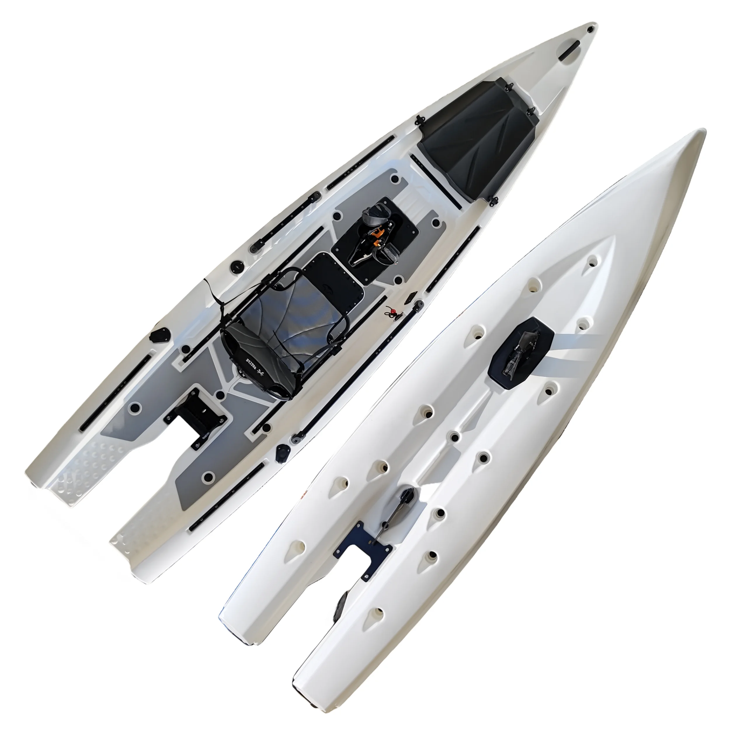 Plastic Kayak Single Skiff Boat Solo Kayak Sit on Top Fishing Kayak Canoe