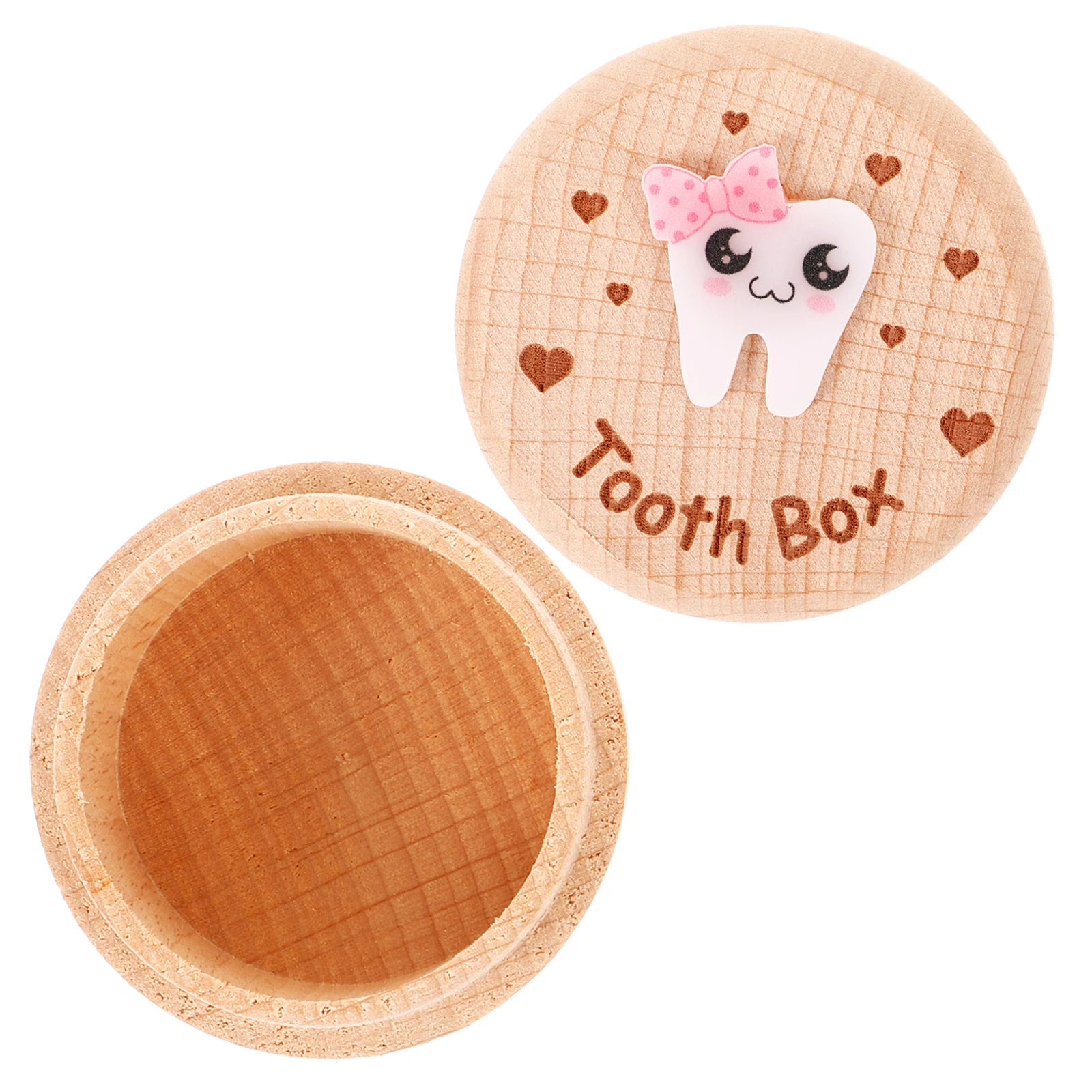 مجموعة أسنان الأطفال الخشبية، حل تخزين تذكار بسيط وحديث، آمن وعملي، حجم صغير