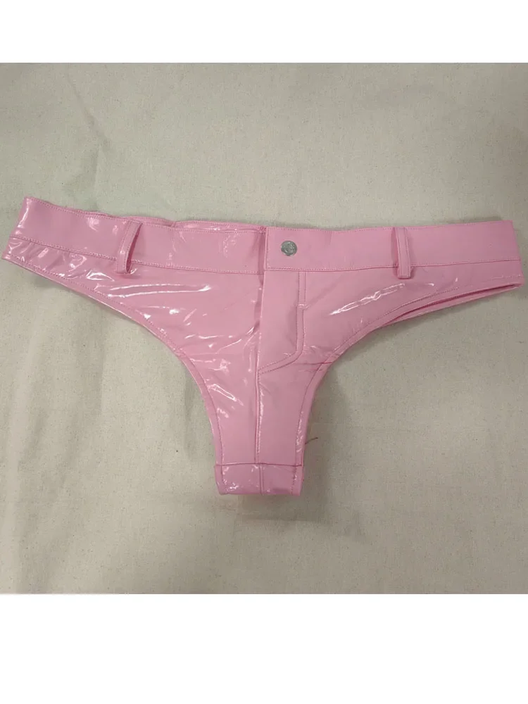 Sexy Women Double Sided PU Leather Hot Shorts Wet Look PVC Short Pants Low Waist Micro Mini Bermudas Trunks Maid Streetwear