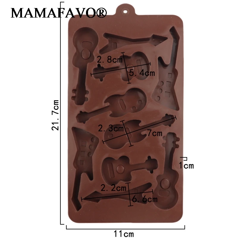 1PCS Food Grade Silicone Material, Music Guitar Shape For Chocolate Handmade Mold, Cake Tools, Cookie , Jelly, Ice Mold F046