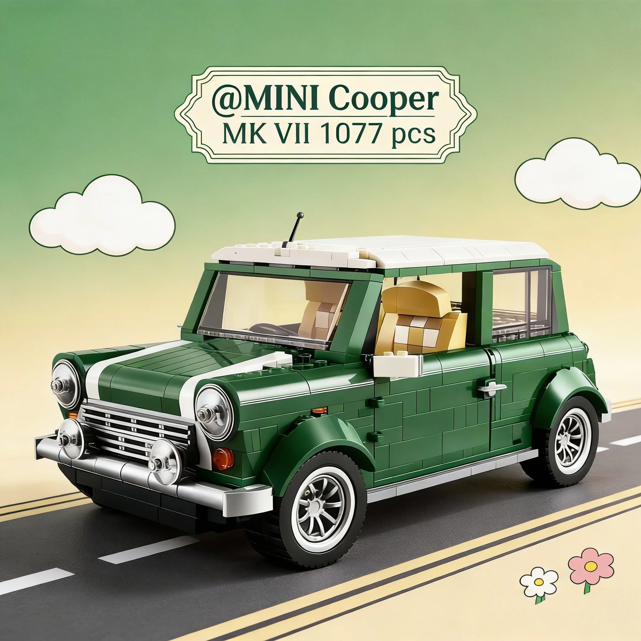 

Игрушки для детей: Классическая зеленая модель автомобиля 1077 деталей, кемпер-фургон, рождественские подарки, развивающие игрушки для детей, рождественские подарки 10242