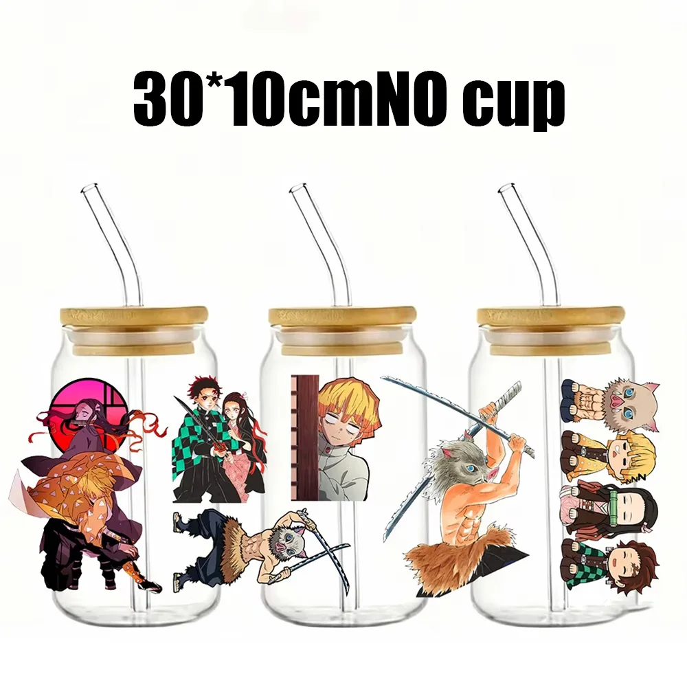 شيطان القاتل dtf التفاف نقل الكؤوس ملصق مائي يطبع Uvdtf زجاجة ملصق Uv Dtf سيارة يلتف كامادو تانجيرو كامادو Nezuko #4