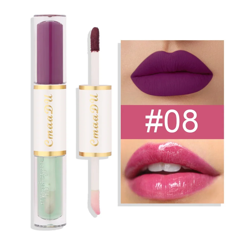 New Purple Lipstick Lip Gloss Long Lasting Moisture Cosmetics Lipstick Two-color Lips Make Up Red Lip Matte Waterproof Lipsticks