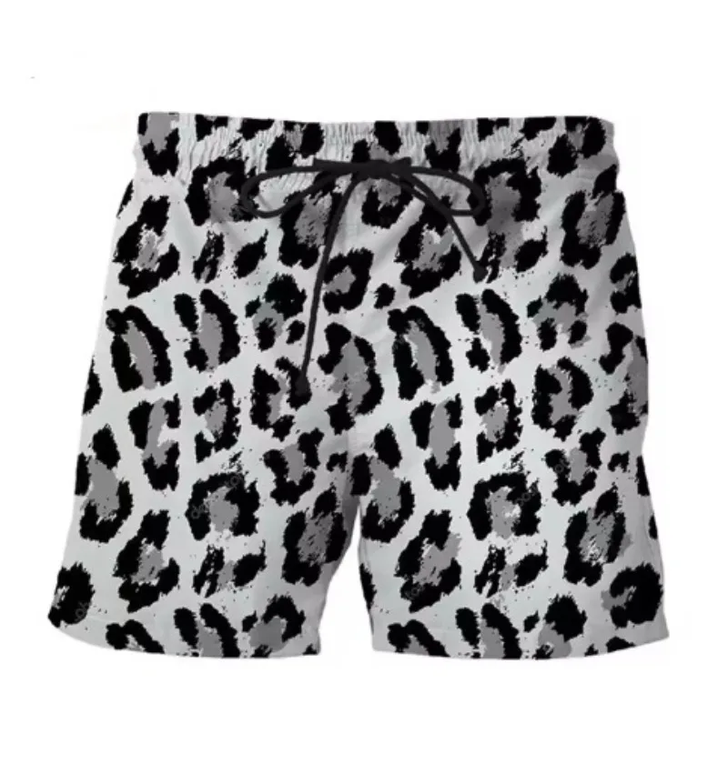 

Классические красочные леопардовые шорты, мужские летние пляжные шорты, Гавайские пляжные штаны для плавания, плавки, женские детские крутые шорты со льдом