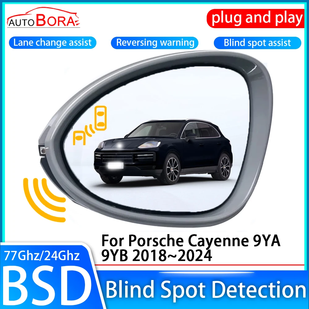 ZhuCamX Car Blind Spot Detection System BSD BSA Sensor Drive Rear Mirror Monitoring for Porsche Cayenne 9YA 9YB 2018~2024