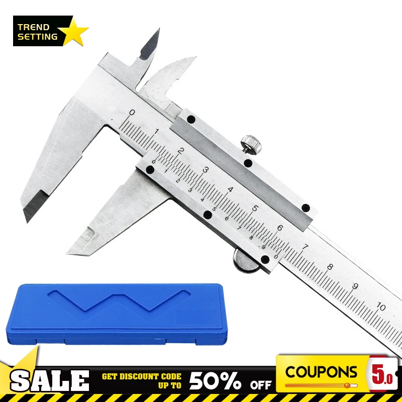 

Professional Vernier Caliper 6" 0-150mm 0.02mm Metal Gauge Micrometer Inside Outside Depth Step Micrometer Measuring Tool