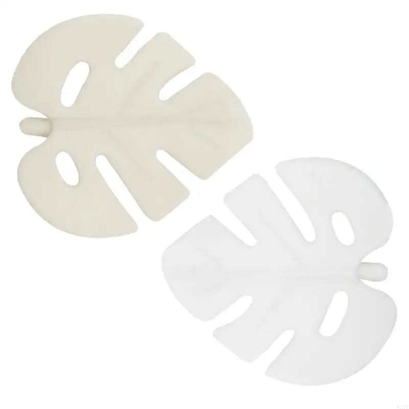W3JF 2Pcs Leaf Shaped Silicone Teething Toy for Infants Gentle Gum Soother and Baby Mood Soothing Toy Nursing Present
