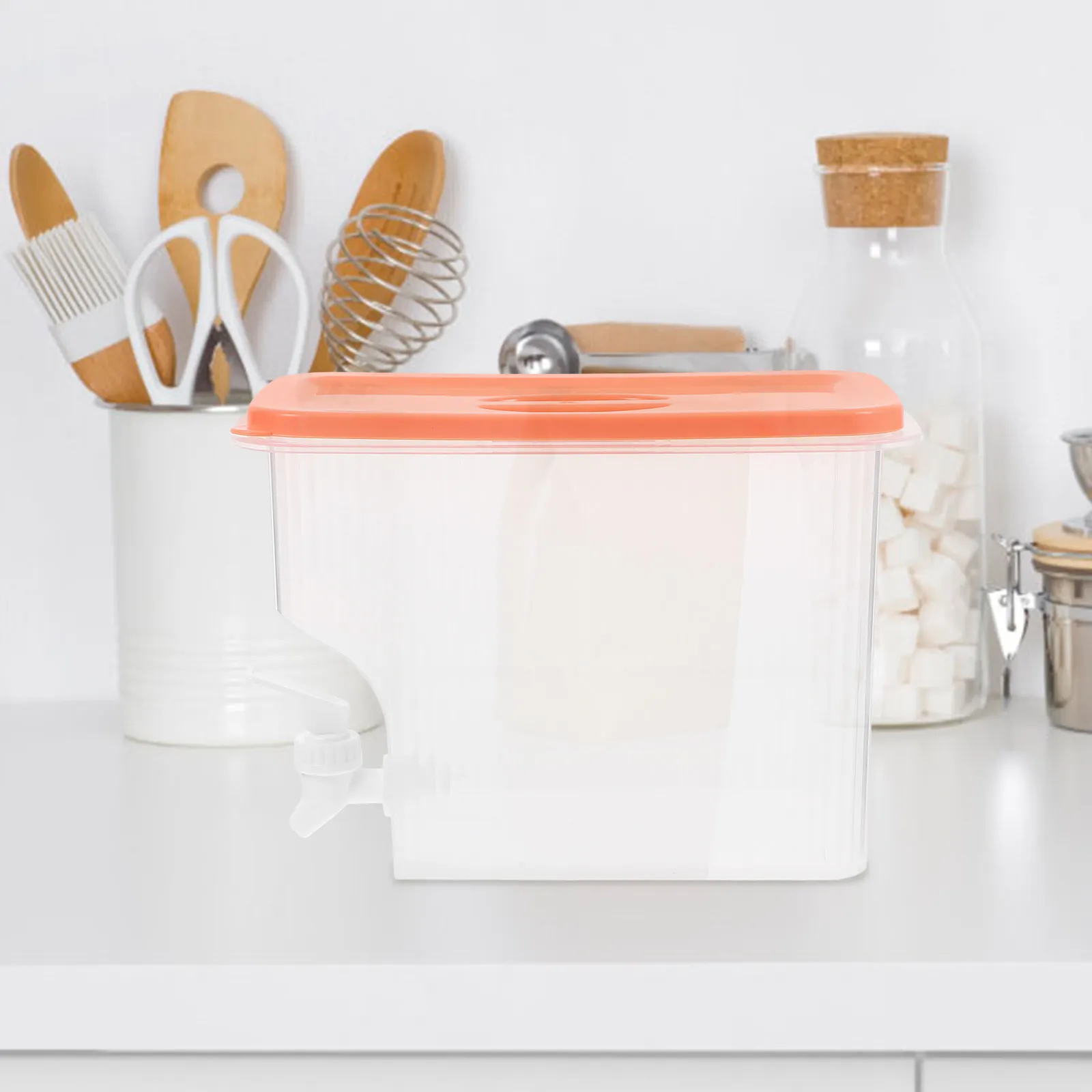 Plastic Beverage Dispenser Leak Proof Cold Drink Container Ice Tea Lemonade Juice Spigot Party Fridge Drink Dispenser
