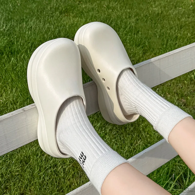 

Men Women Platform Clogs Unisex Plus Size Thick Sole EVA Work Nursing Shoes Non-slip Arch Support Slip-on Closed Toe Mules