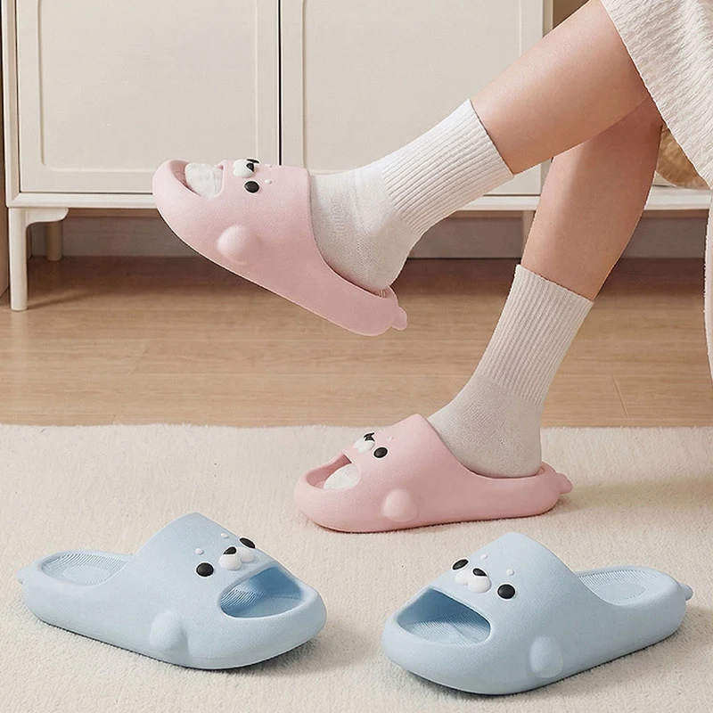 Pantuflas de mujer para el verano, con suela suave y antideslizante, ideales para el baño, con diseños de dibujos animados, para usar en interiores y en casa. Sandalias informales para hombre, suaves y cómodas, perfectas para la playa.
