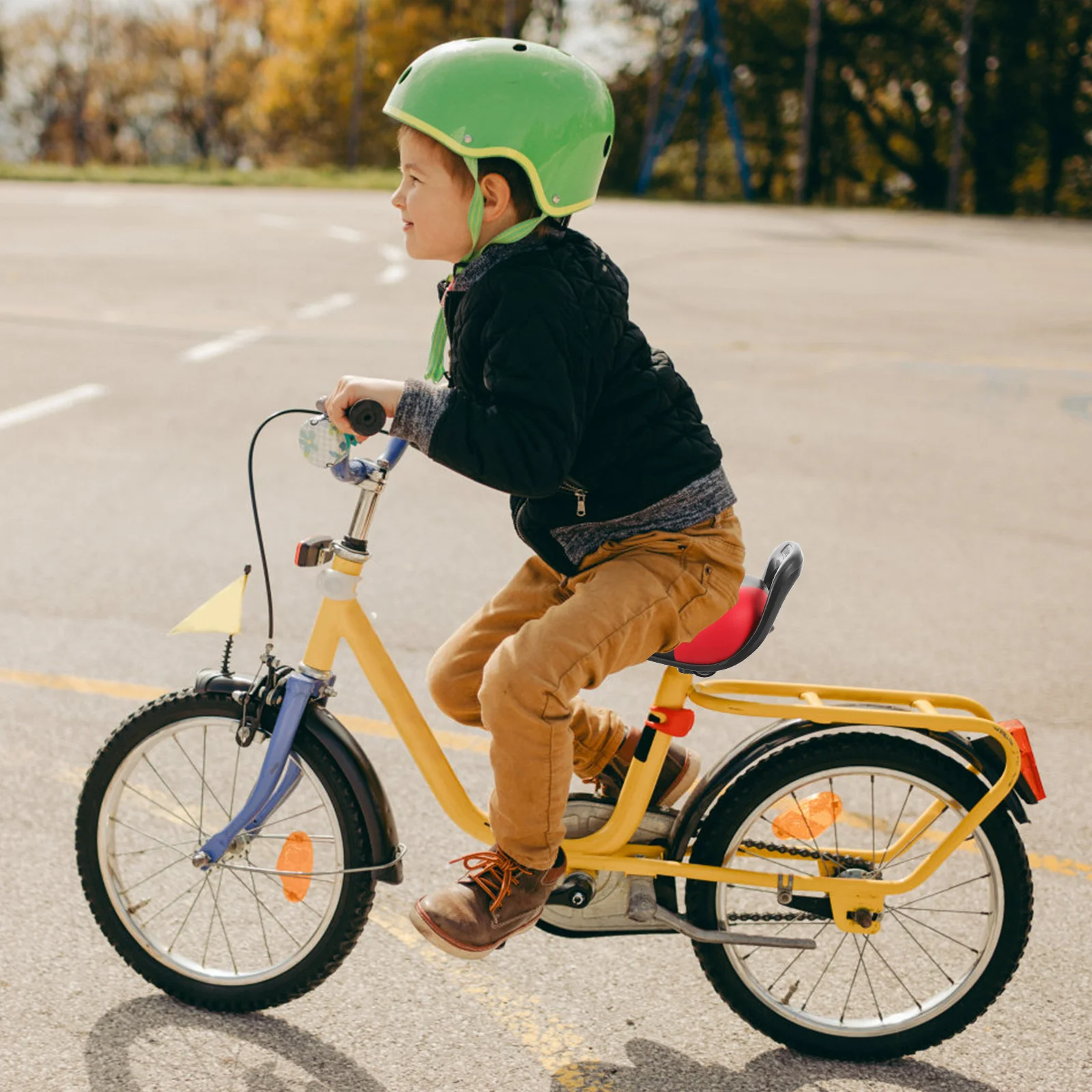 

Bicycle Seat Cushion Thickened Pu Steel Bike Rear Seat Comfortable Shock Absorption Durable For Adult Teens Bicycles Rear Rack