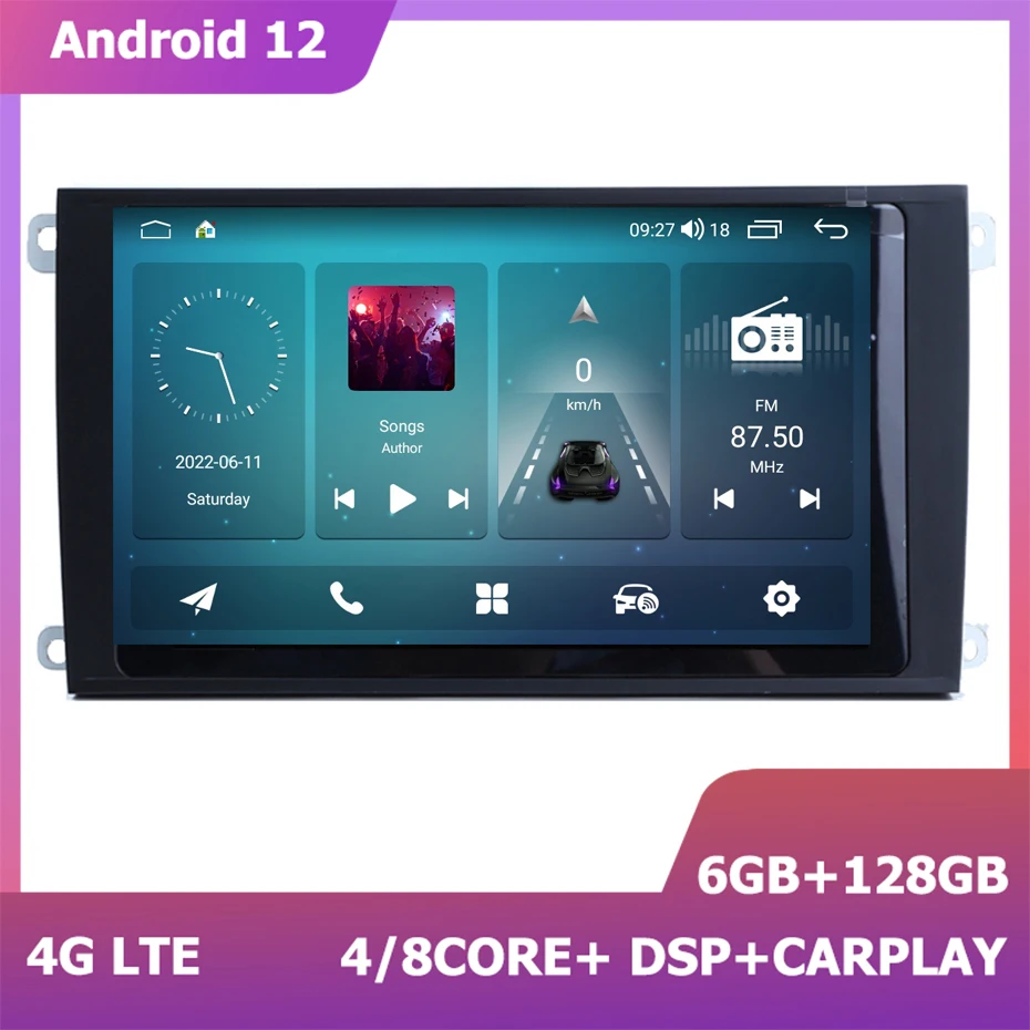 8''Android 12 Radio Stereo Car Player For Porsche Cayenne 2003-2010 Multimedia GPS Navigation System DSP CARPLAY Auto Audio Navi