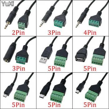 USB 2.0 femmina B Micro USB mini USB tipo C maschio a 5 pin femmina connettore a vite con terminale schermato cavo adattatore spina 1 piedi