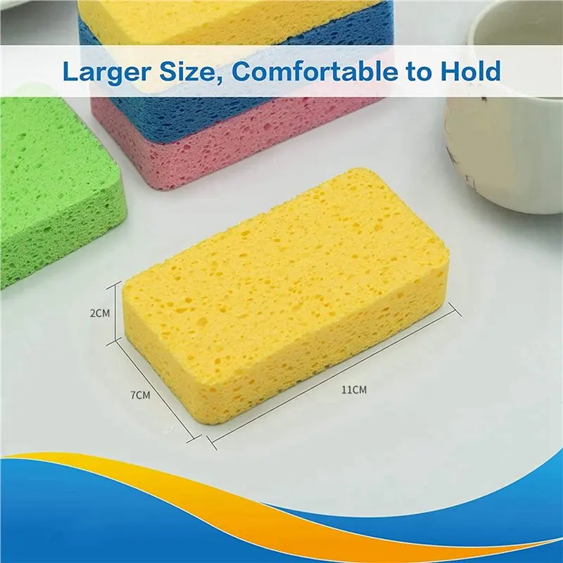 [NEW!A47U】 Large Cellulose Sponges,Kitchen Sponges, Duty Scrub Sponges,Non-Scratch Dish Scrubber Sponge For Cookware 30 Pcs
