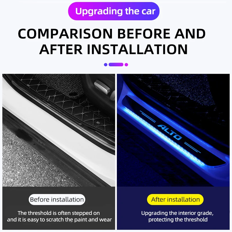 Car Acrylic LED Welcome Pedal Door Sill Light For Suzuki Jimny Swift Grand Vitara Ignis Alto Baleno SX4 Samurai S-Cross Celerio
