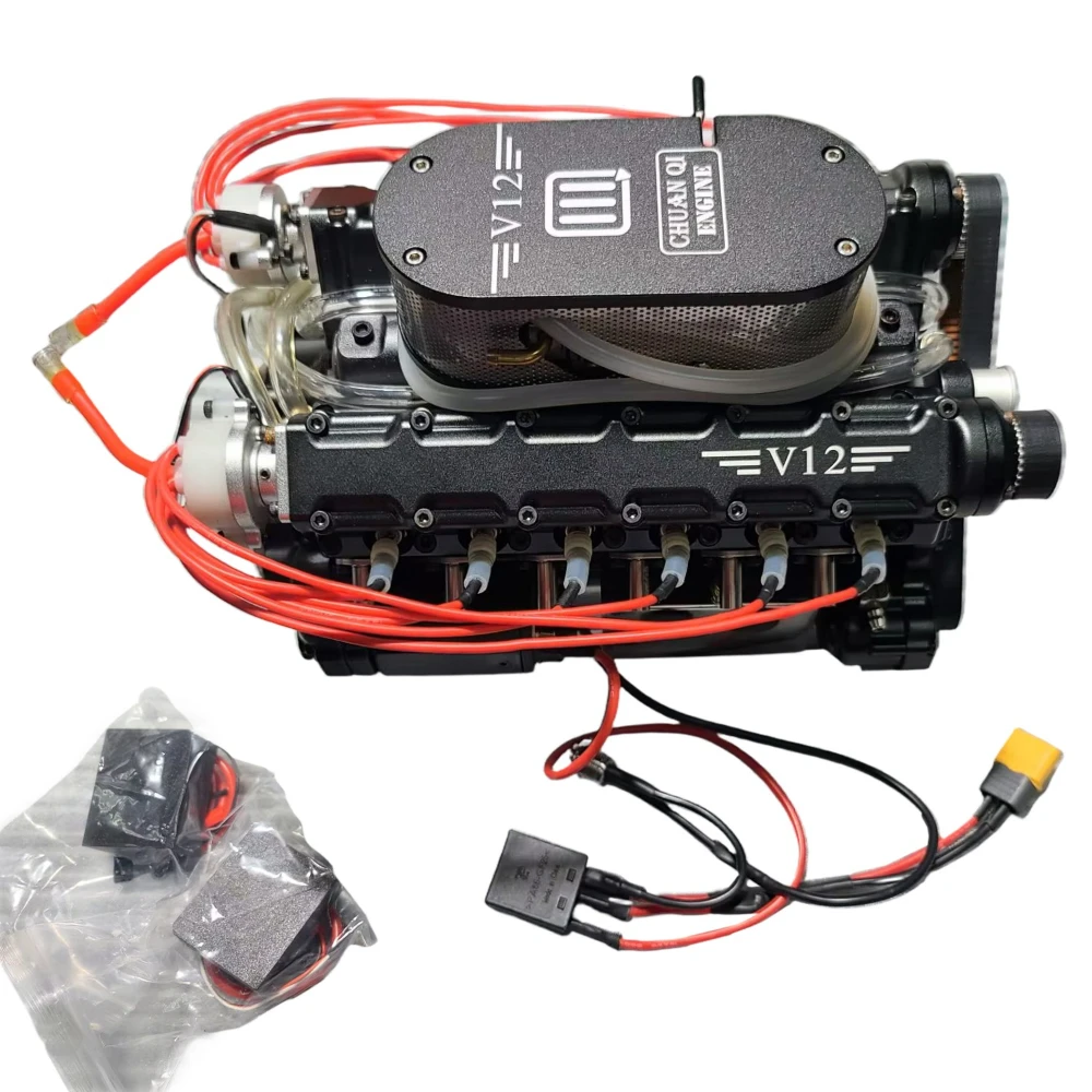 

49.89cc V12 Engine Model Mini V12 Metal Internal Combustion Engine Suitable for DIY Modified Remote Control Car Model Toy