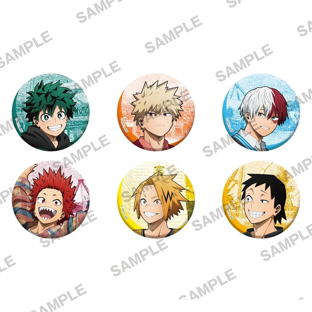 My Hero Academia Katsuki Bakugo Shoto Todoroki Badge 58MM Cute Anime Acrylic Stand Keychain Backpack Decoration Charm Decoration