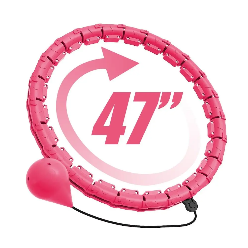 24/28/36 Detachable Knots Smart Weighted Fit Hoop Detachable Size Adjustable Fitness Hoop 360 Degree Ball Auto Rotate Plus Size