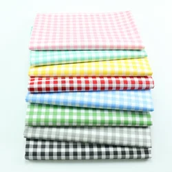 160x50cm Pure Cotton Colorful 8mm Plaid Fabric DIY Hand-Made Sewing Patchwork All-Match  Twill Woven Printed Cloth