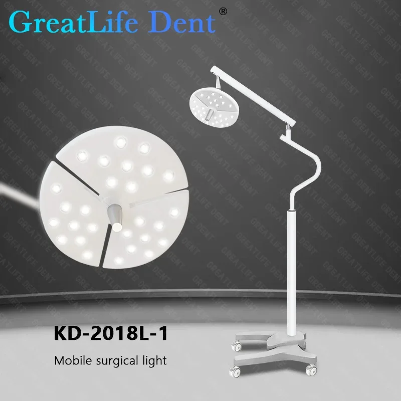 GreatLife Dent 27 Leds 36w Floor Standing LED Shadowless Operating Lamp 50000 Lux Examination Light Dental Surgical Light Lamp