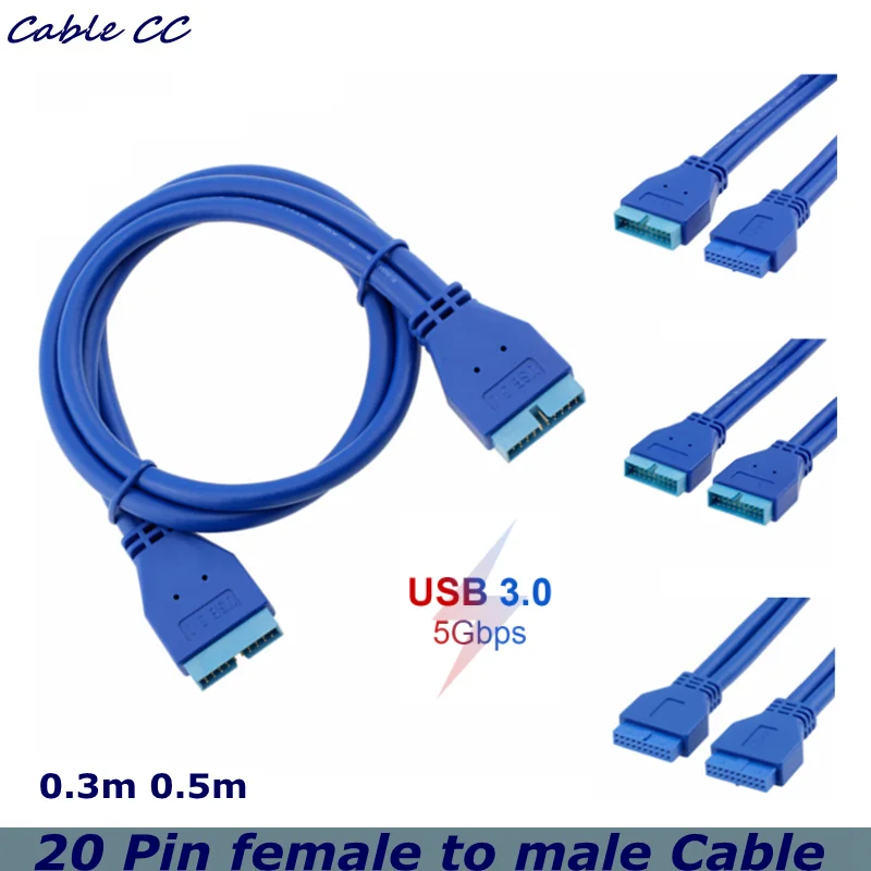 High-Quality 5Gbps USB Extension Cable USB 3.0 20Pin Female to Male Extension Cable Motherboard Mainboard Cable Extender 50cm