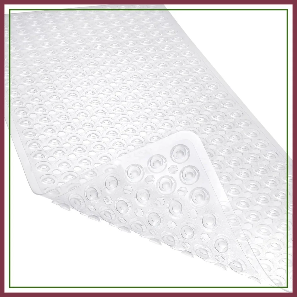 

Non-Slip Bathtub Mat, Power Grip 35x16.3 Inch with Suction Cups & Drain Holes, Machine Washable Soft Bathmat