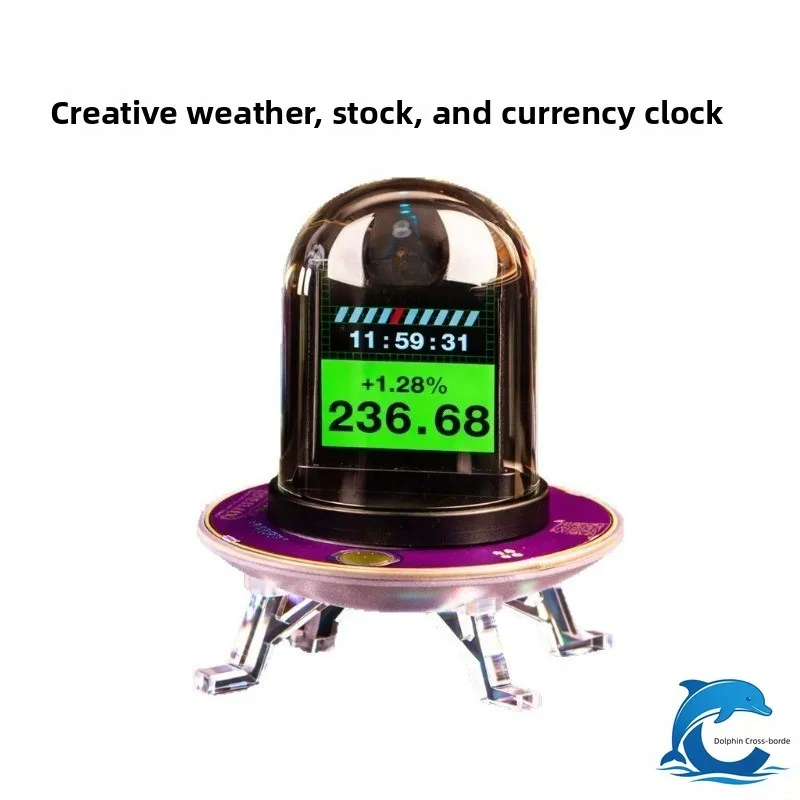 GeekMagic UFO-CLOCK Patent Smart WiFi Clock, Bitcoin Crypto Ticker, Stock Forex Rate & Weather Station with RGB Light
