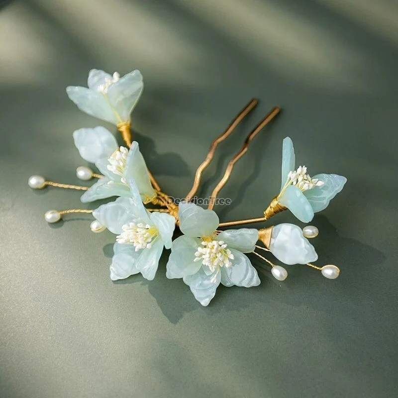2025 chinese Hanfu flower Headdress complete super fairy tassel hairpin Antique costume hair accessories Fairy Hanfu accessories