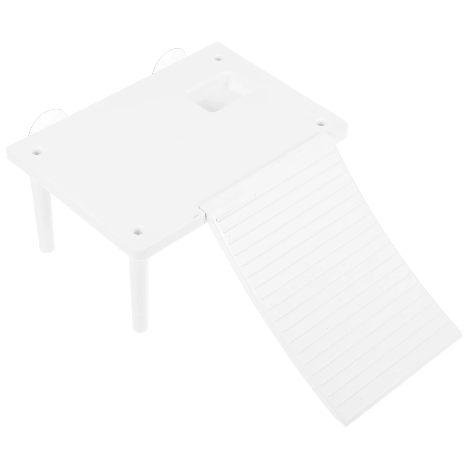 

Turtle Basking Dock Climbing Ramp for Reptiles Habitat Enhancement White Spacious Platform Terrarium nament Longlasting Plastic