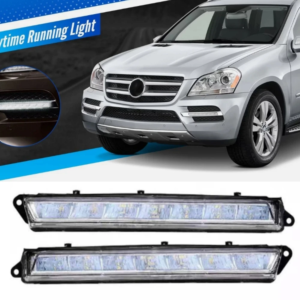 

LED DRL Daytime Running Lamp Fog Light L&R A1649060351 A1649060451 For Mercedes Benz X164 X166 GL-Class GL340 GL450 2010-2012