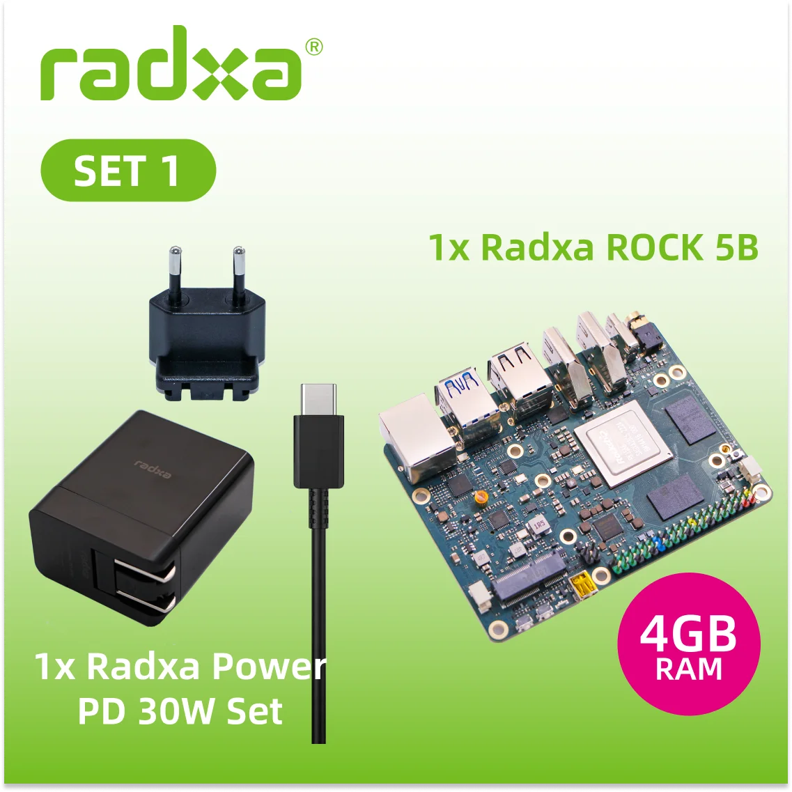 Radxa ROCK 5B Blue RK3588 8-core CPU SBC, HDMI with 8K Output, and M.2 M Key Connector with PCIe 3.0, Single Board Computer