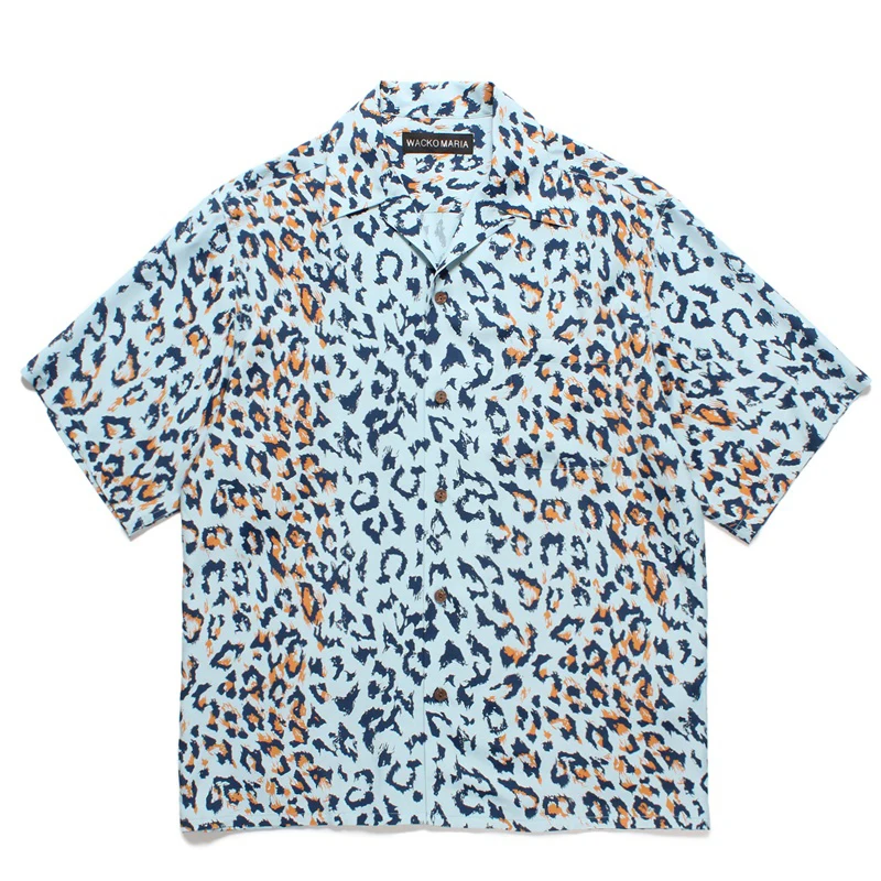 

Hawaii Style Trend Wacko Maria Shirt Men Women High Quality Streetwear Short Sleeve Animal Leopard Print Casual Shirt