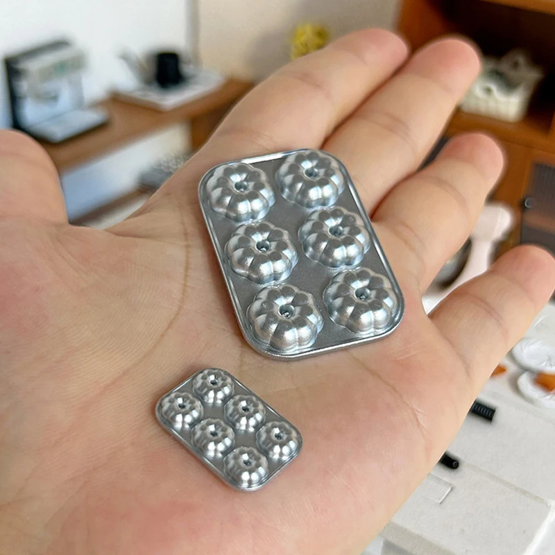 Accesorios en miniatura para casa de muñecas, Mini plato, bandeja para hornear en miniatura, juguetes de cocina, casa de muñecas, molde para pan, bandeja para pastel, 1 ud.