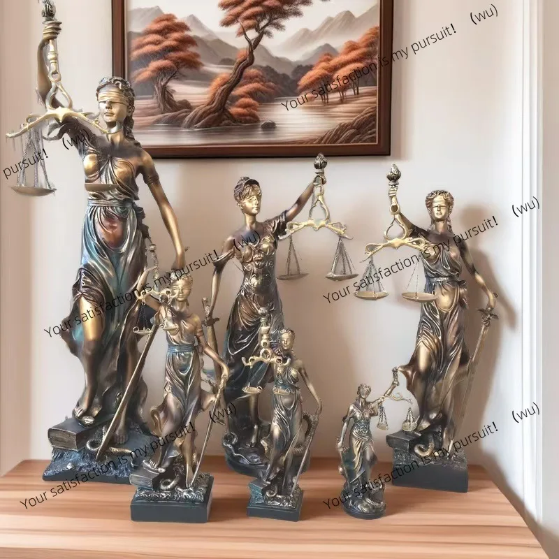Sculpture en cuivre imitation justice et fairness Muse, statue cour de la Justice, loi, équilibre ferme, ornement légal, cadeau