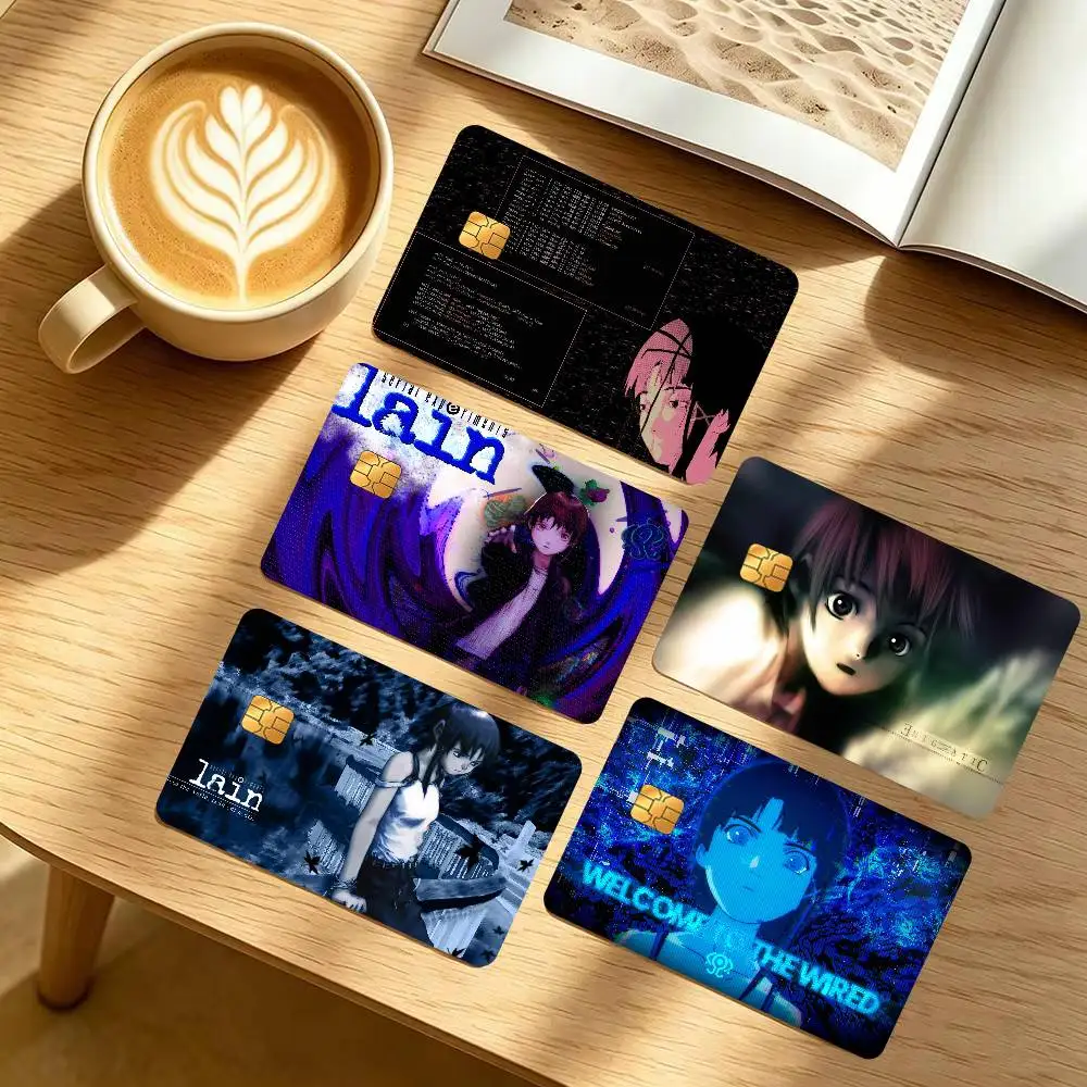 Serial Experiments Lain Anime   Cartoon Credit Card Skin Stickers For Bank Card Bus Metro Card Sticker Waterproof Women Gift
