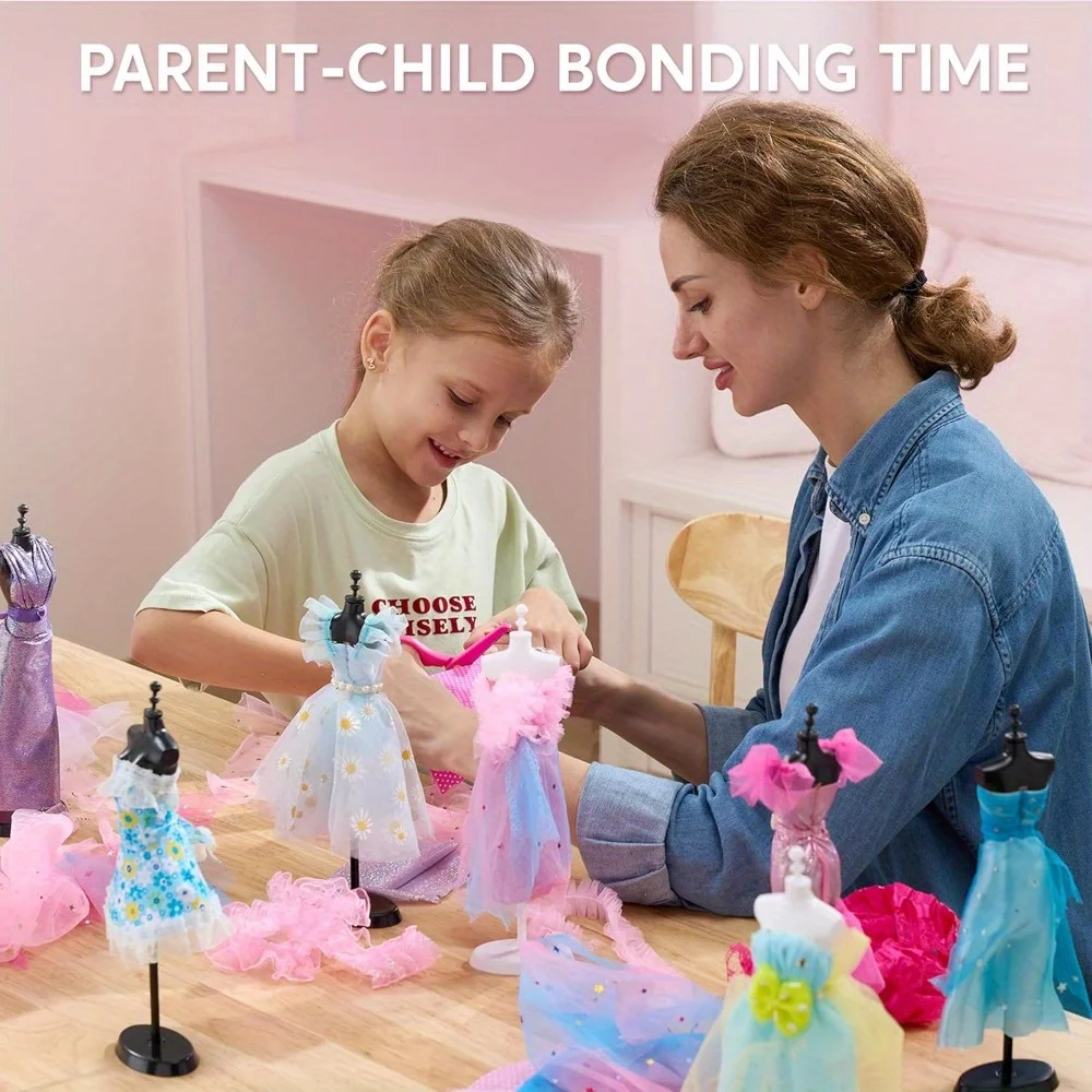 JOYFY 400 + шт. модные дизайнерские поделки для детей, наборы для шитья своими руками с 3 манекенами для девочек 8-12 лет, подарок на день рождения