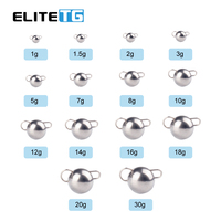 Elite TG 10pcs 1G-30G Cheburashka Fishing Sinker Weight, Texas Rig Bass Bluegill Sunfish Tungsten Fishing Soft Worm Bait Hook