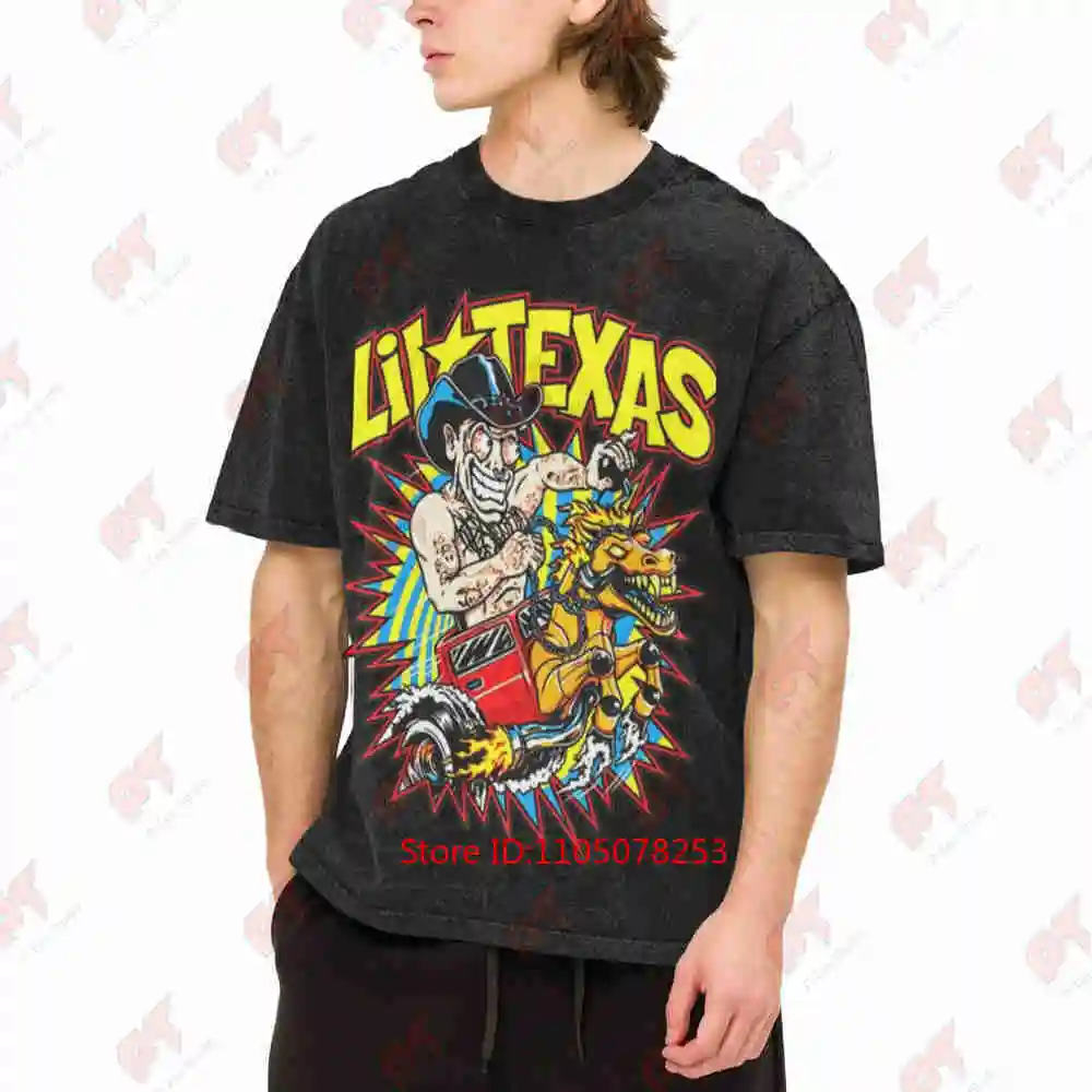 Lil Texas Hardcore Rave DJ Gabber Hardstyle Festival EDM Vintage Washed Tee Pure Cotton T-Shirt